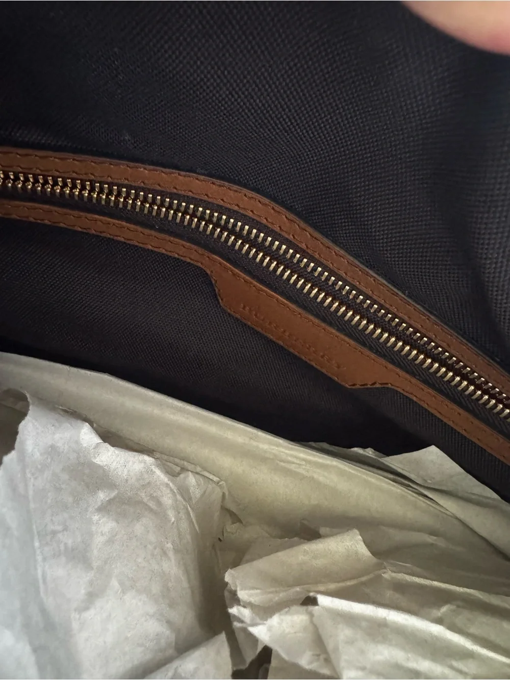 Burberry Beige Vintage Check Large Duffel with Brown Leather Trim